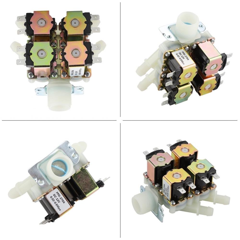 Elettrovalvola a Solenoide DC 12V G3/4" per Ingresso Acqua a NC/Normalmente Chiuso 1 Ingresso 4 Uscita Valvola