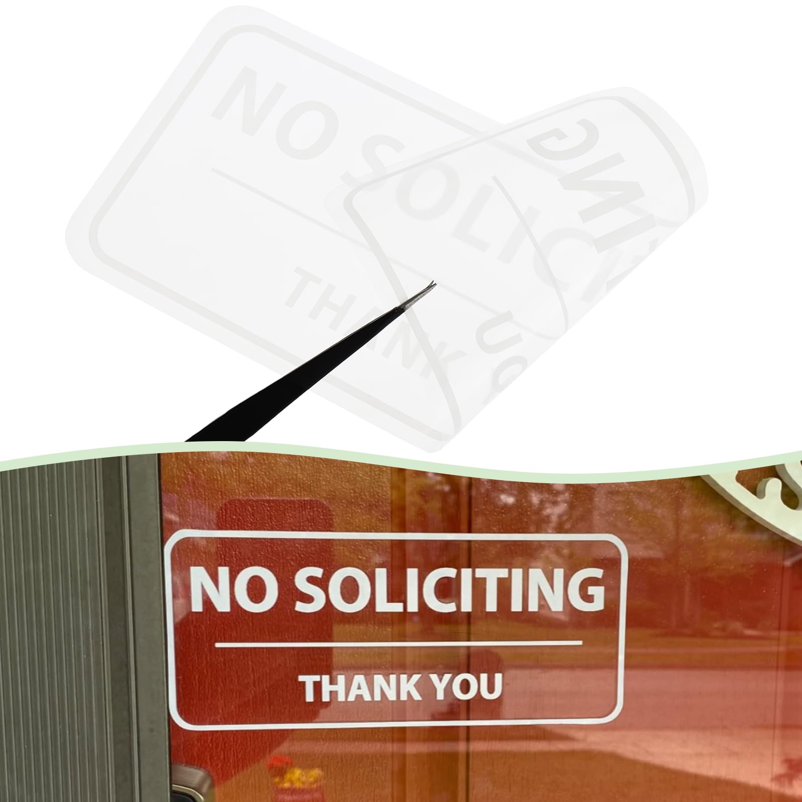 Briny River 5 Pieces No Soliciting Sign 3''x7'' Door Window Waterproof Sticker for Home Business Indoor Outdoor Glass Wall Clear - Image 3