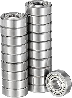 Kozelo 20pcs Deep Groove Ball Bearings - [4mm x 12mm x 4mm] High Carbon Steel Balls for Motors Machine Tool Gearboxes Bearing Use, Double Shielded ABEC1