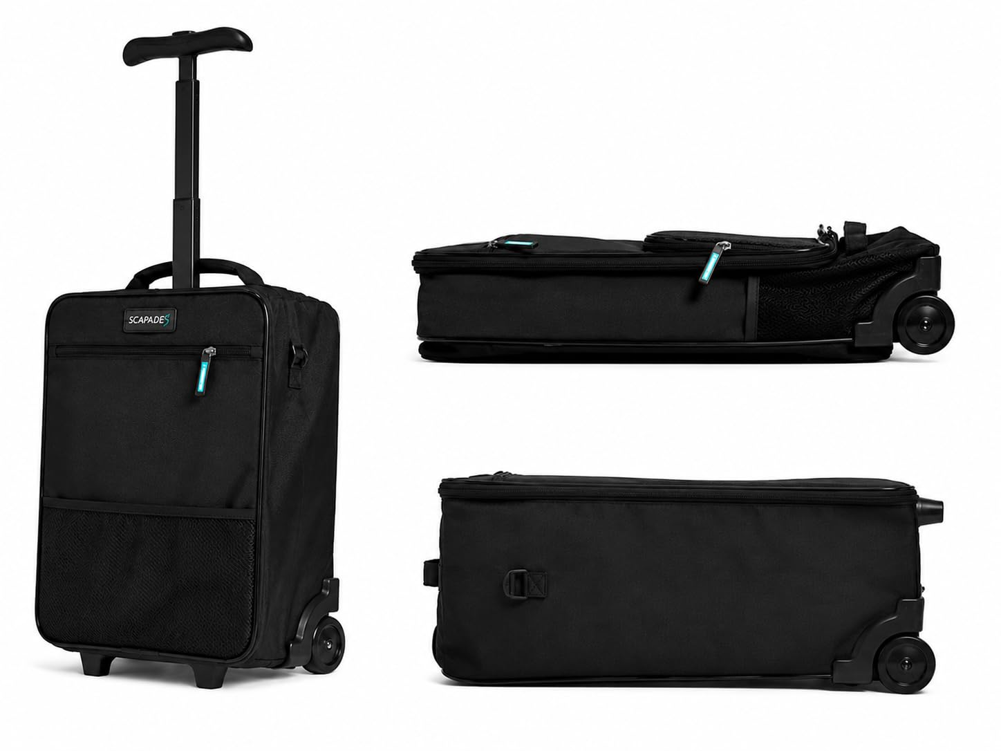 Scapade AirMini Bagaż Pod Siedzenie 40x30x20 cm – Ultralekka składana walizka kabinowa, darmowy bagaż Ryanair, kompaktowa torba na kółkach, kieszeń przednia, wodoodporna