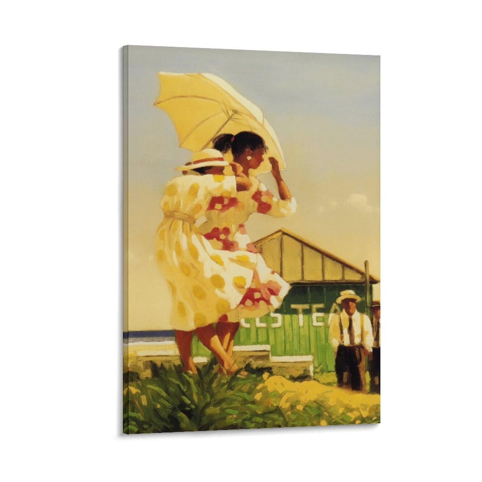 A Very Dangerous Beach by Jack Vettriano Wall Art Prints Poster 23 Canvas Wall Art Decorative Bedroom Modern Home Print Picture Artworks 20x30inch(50x75cm) — image 1
