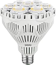 SANSI 40W LED Pflanzenlampe Vollspektrum E27 für Zimmerpflanzen, LED Grow Lampe mit Hohe PPF 63μmol/s, 4000K Wachstumslampe für Gewächshaus, Blumen, Gemüse, Hydroponik, Größe Ø11,6 * 13,8cm