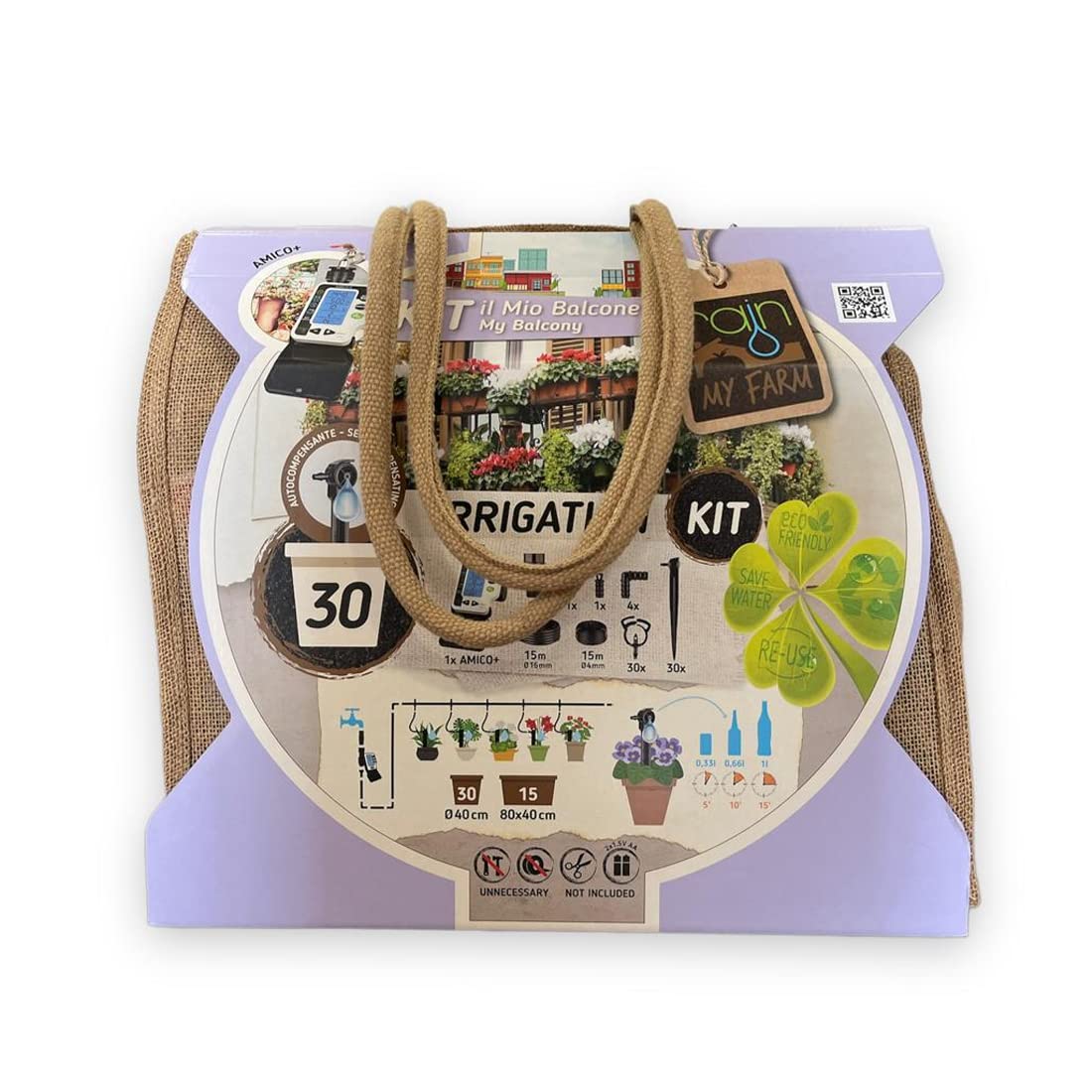 Kit di irrigazione a goccia per balconi: soluzione semplice e automatica per mantenere le piante idratate. Programmatore di irrigazione automatico per vasi. Irrigazione a goccia per fioriere e vasi