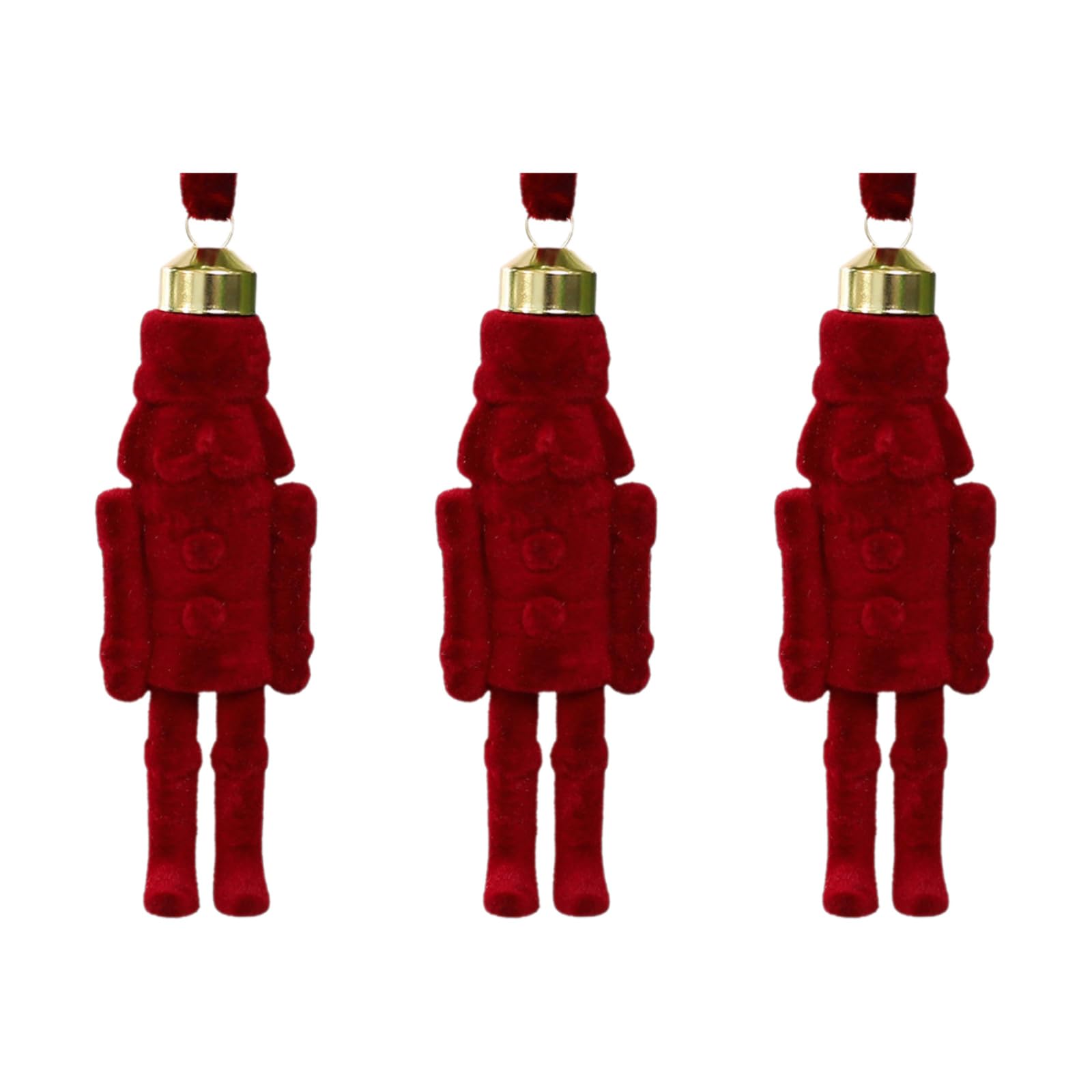 Xinsheinelry Festival Flocking Nutcrackers Hanging Ornament Fabric Christmas Decoration for Tree Wall Fireplaces Christmas Nutcrackers Ornament