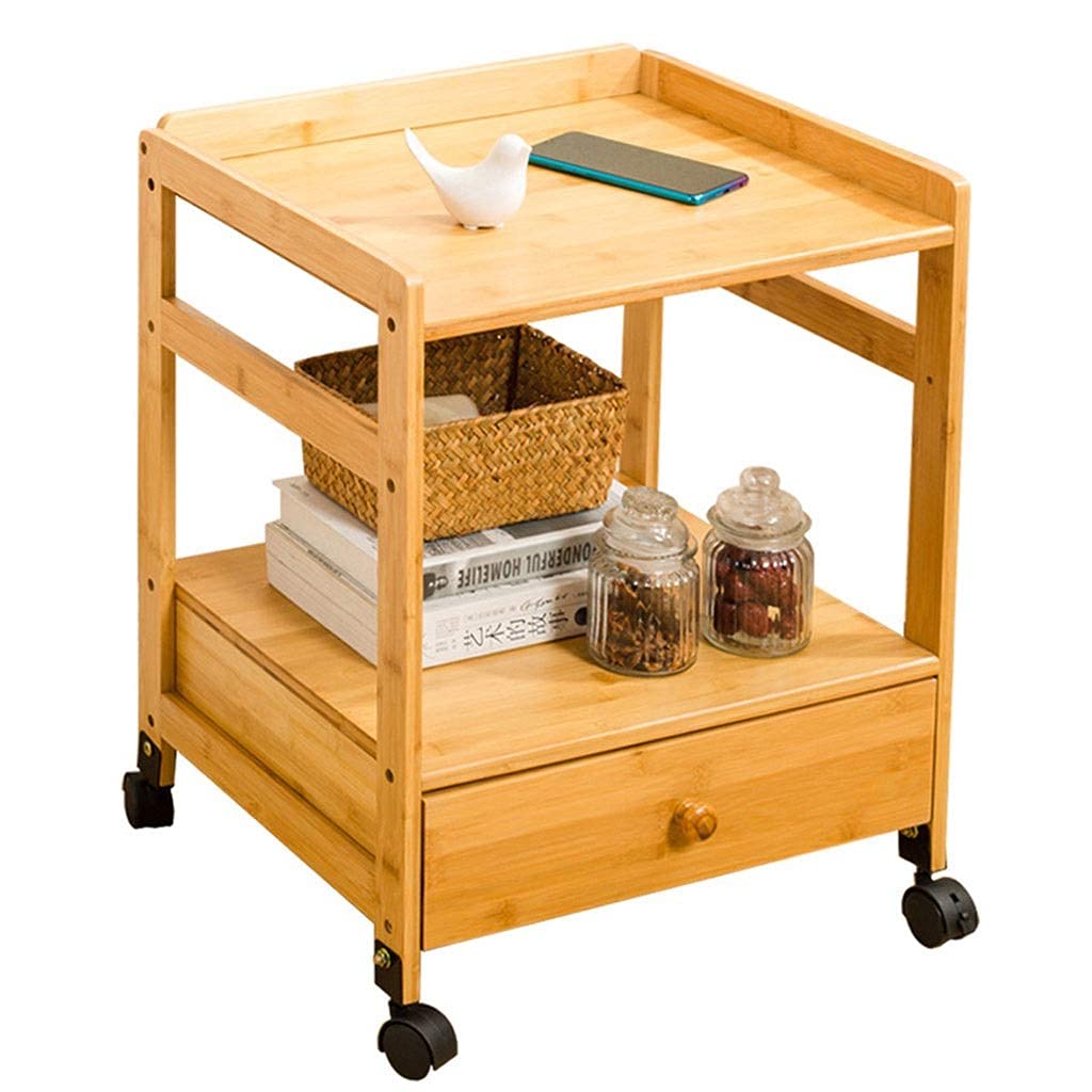 Table canapé mobile en bambou et bois massif 46x38x57cm pour salon