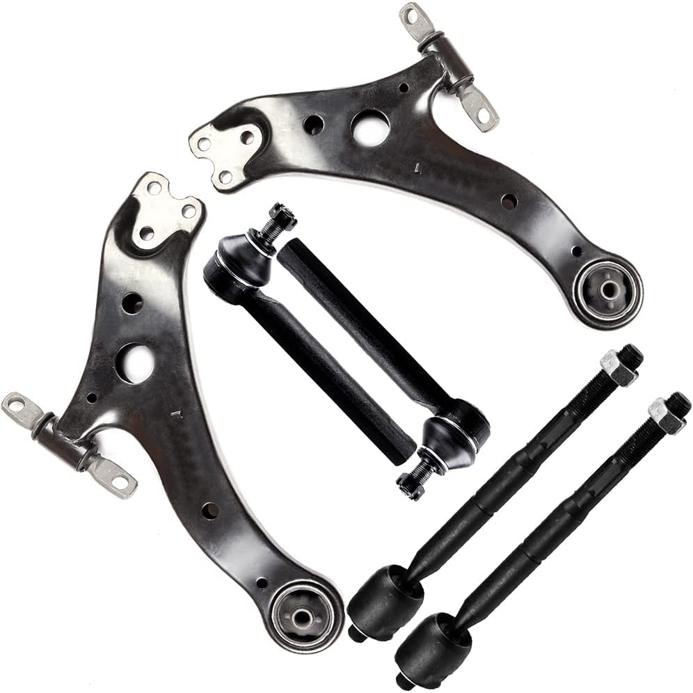 6pc Set Front Suspension Kit Lower Control Arm Inner Tie Rod End Outer Tie Rod End Replacement for Lexus for Rx330 for Rx350, for Toyota for Highlander