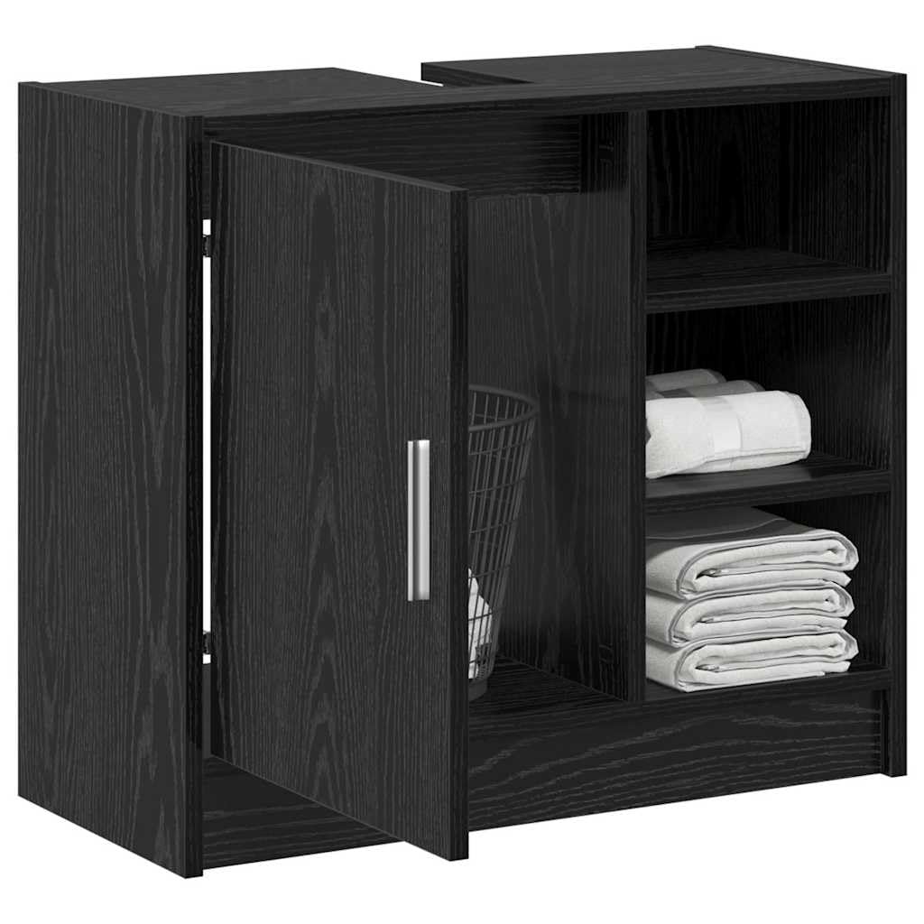 vidaXL Cabinet de Salle de Bain Chêne Noir 63 x 29 x 55 cm