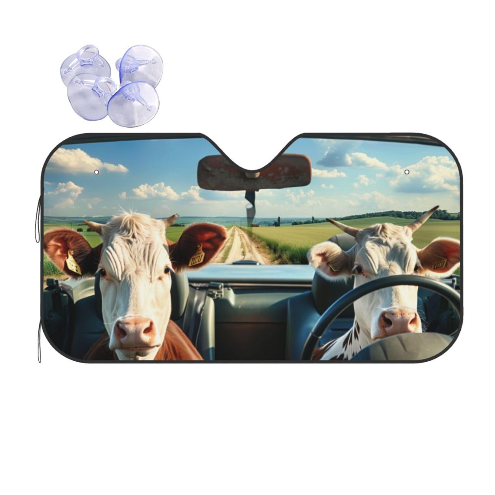 Parasol para parabrisas delantero coche plegable con ventosa protector solar de 76x140cm 3