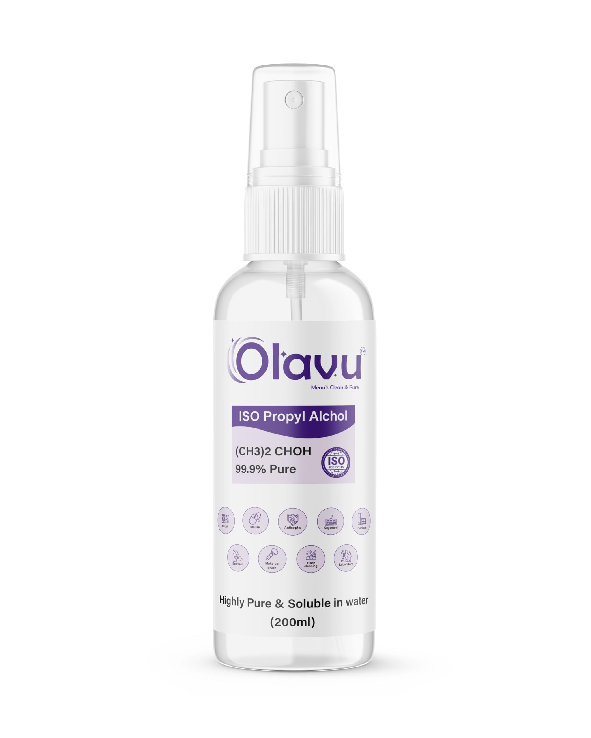 ISO Propyl Alcohol Spray 99.9% Pure (200ml) – Highly Pure & Soluble in Water | Multipurpose Antiseptic & Cleaner Pack of - 1-image-34