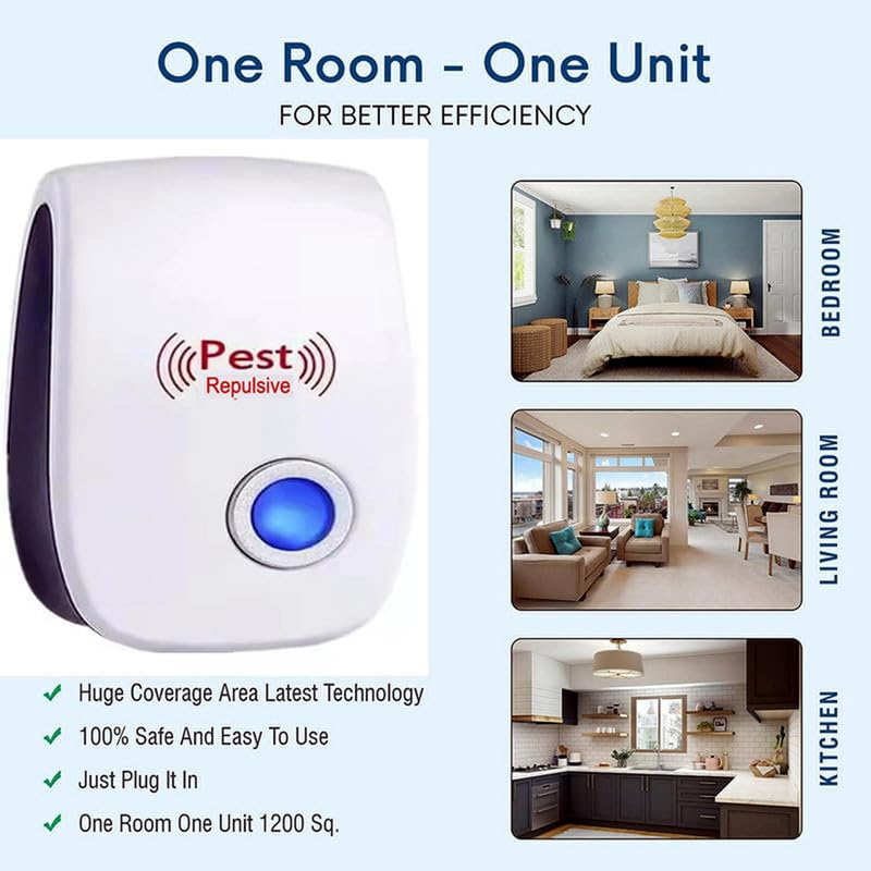 Image of Ultrasonic Electric Pest Repellent Machine to Repel Lizard, Rat, Cockroach, Mosquito, Home Pest & Rodent Repelling Aid for Reject Ants for Reject Insect Mosquito Killer (Pack of 01)