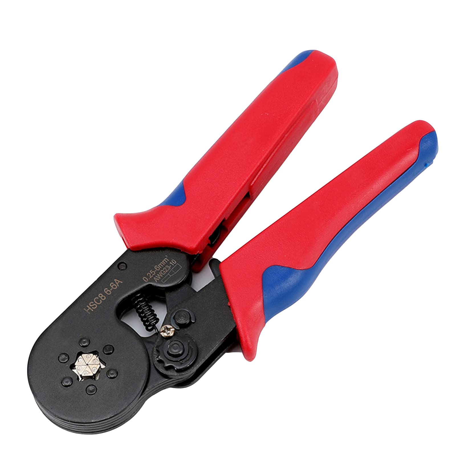 Herramienta de crimpado de alambre de ratchat autoajustable Alicates de crimpado HSC8 6-6A 0.25-6 mm² (23-10 AWG) Herramienta de crimpado de férulas para conectores de férulas de alambre