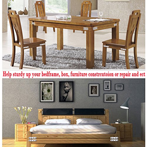 Sumnacon 8 Pcs Stainless Steel Flat Plates - 6 Inch Heavy Duty Mending Plate Straight Corner Brace Brackets Connector Furniture Repair Fixing Joint With Screws, Silver #TOP6