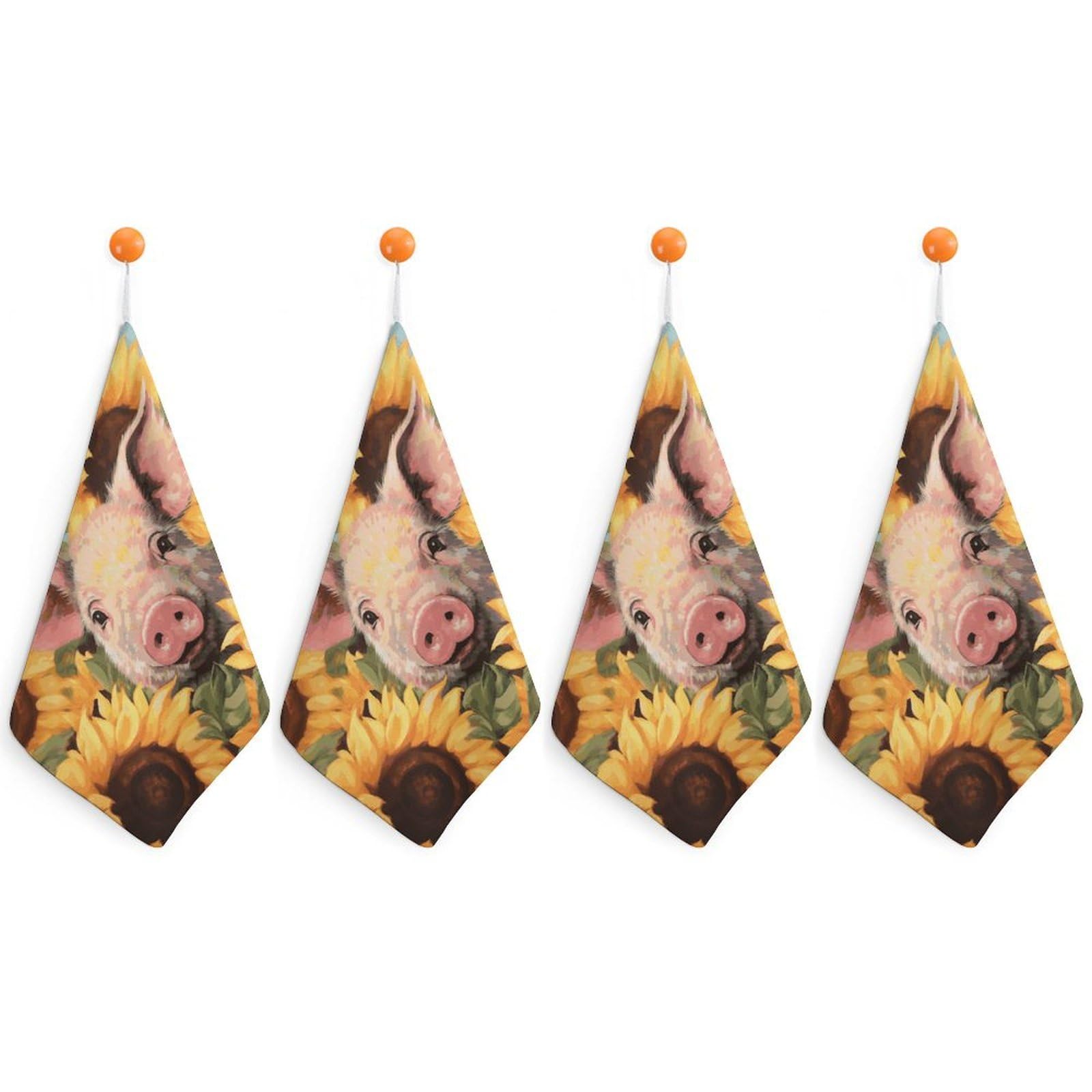 LDGSUPH Smiling_77725070 Hand Towels Fashion Hand Face Towel with Hanging Strap Absorbent Soft Decorative Towel Fade Resistant Cozy Face Cloths for Kitchen Gym Bathroom Towels 4PCS