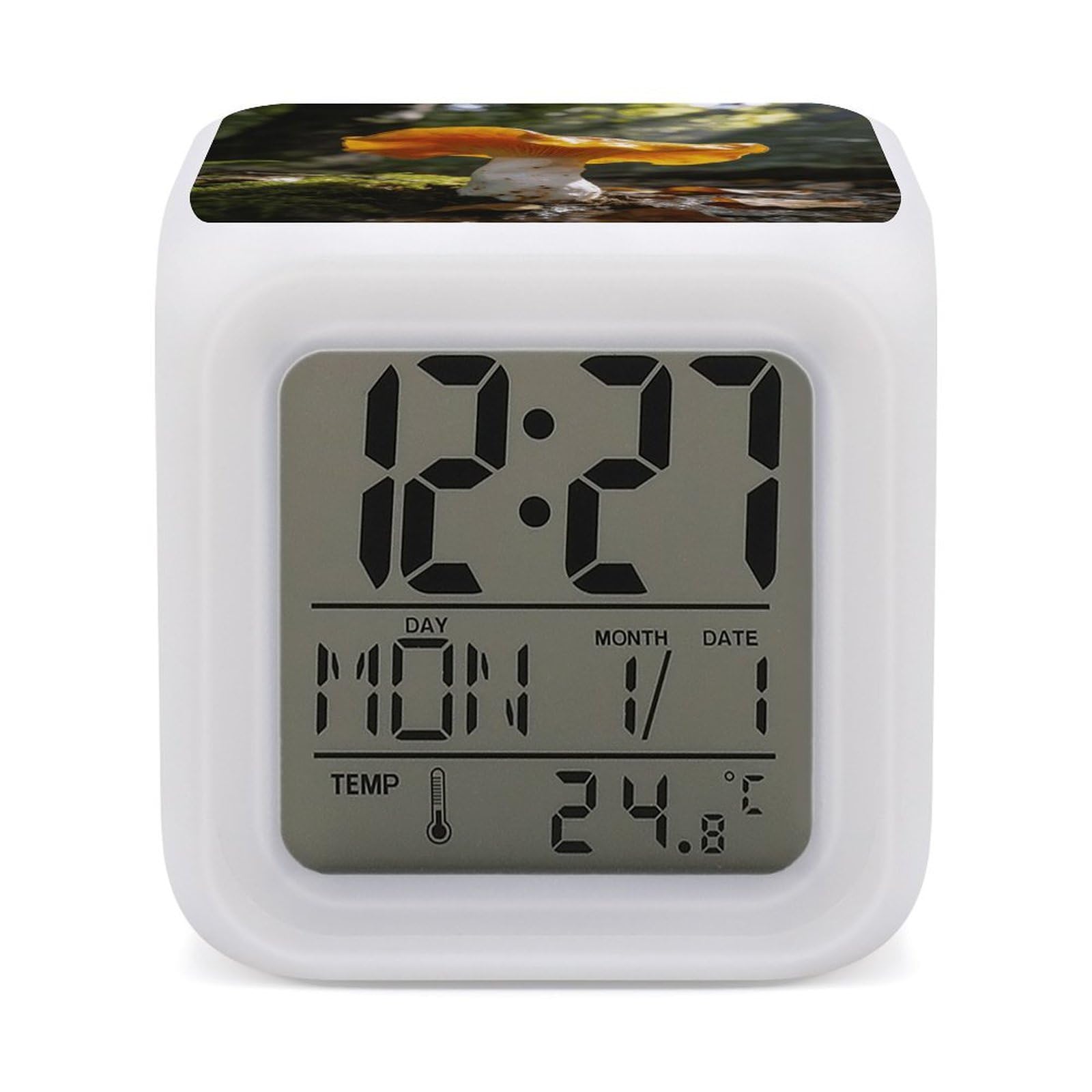 Reloj despertador digital luminoso de 7 colores y relojes de escritorio eléctricos modernos