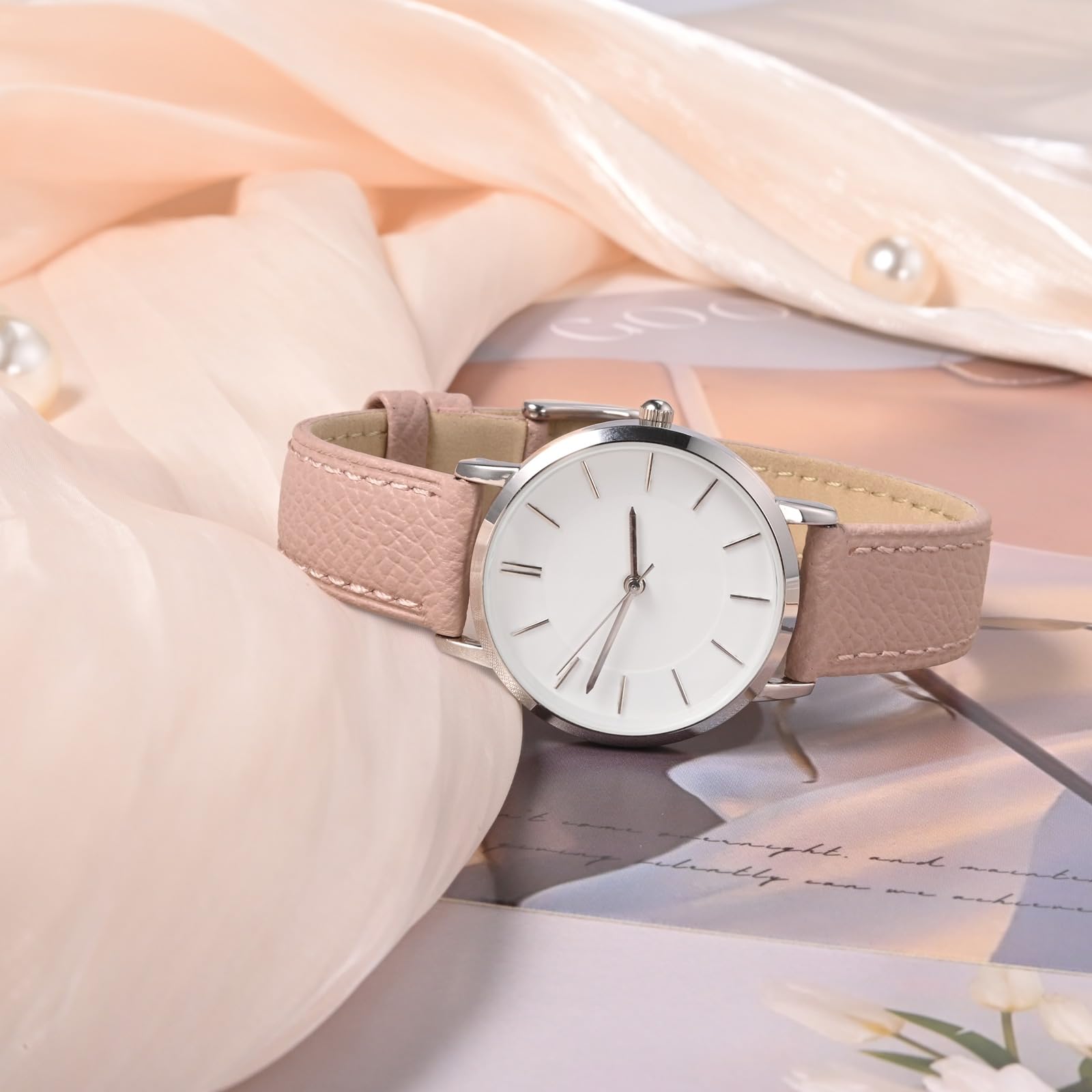 WOCCI Grace Watch Bands, Top Grain Leather, Quick Release Replacement Straps, Stainless Steel Buckle, Band Width 12mm 13mm 14mm 15mm 16mm 18mm 20mm - 3