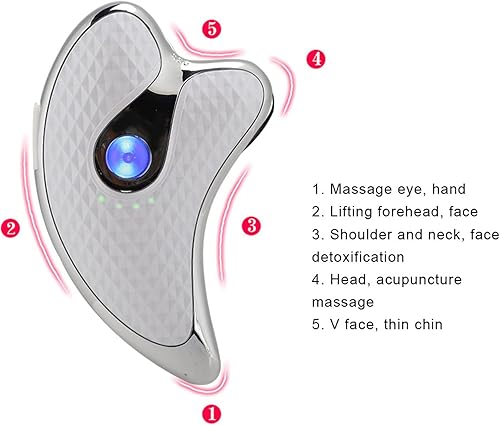 Miniatura 4 de Herramienta facial Gua Sha, Gua Sha eléctrica, Herramienta para esculpir la cara, masajeador raspador facial microcorriente, Instrumento de raspado