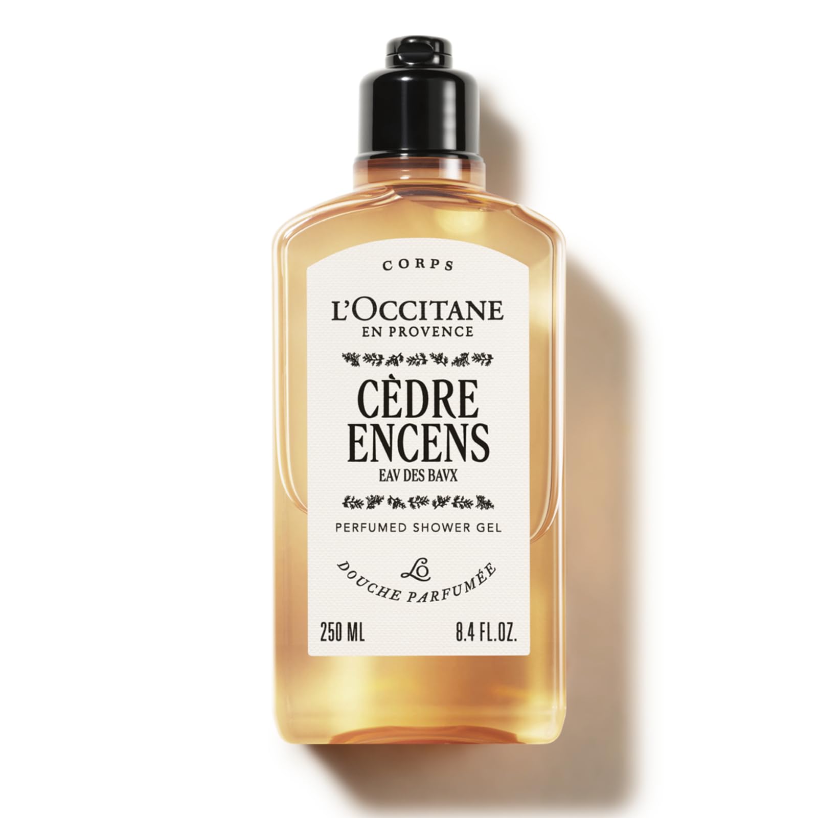 L'OCCITANE - Gel Douche Cèdre Encens (anciennement Eaux des Baux) - 250 ml - Notes épicées, boisées et ambrées - Fabriqué en France
