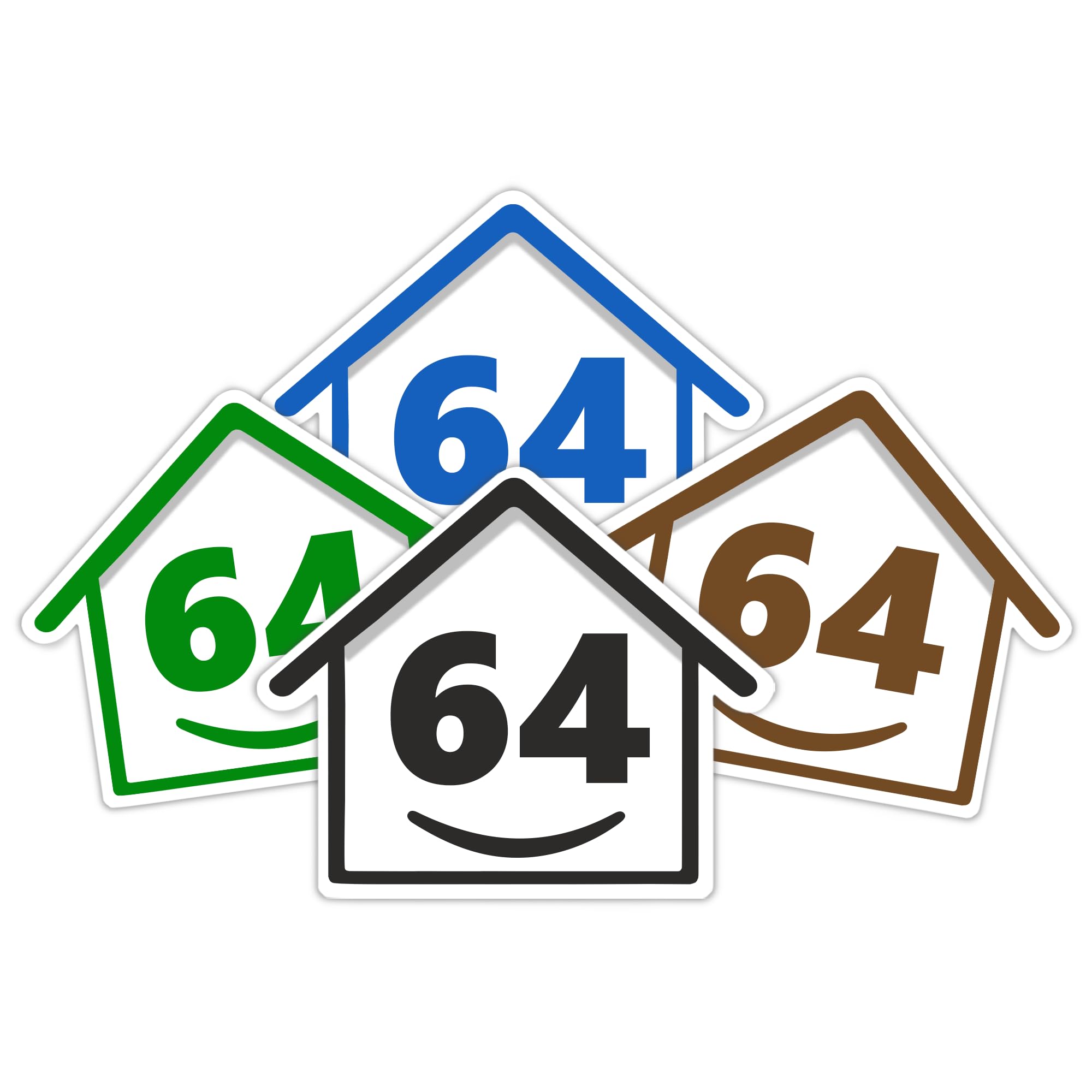 4 x Bin Numbers for Wheelie Bins, 1-99, 15cm ‘Happy House’ Colour Design Dustbin Stickers, Easy Application Stick On Number Stickers - Weatherproof Self Adhesive Vinyl – Blue, Black, Green, Brown (25) — view 60