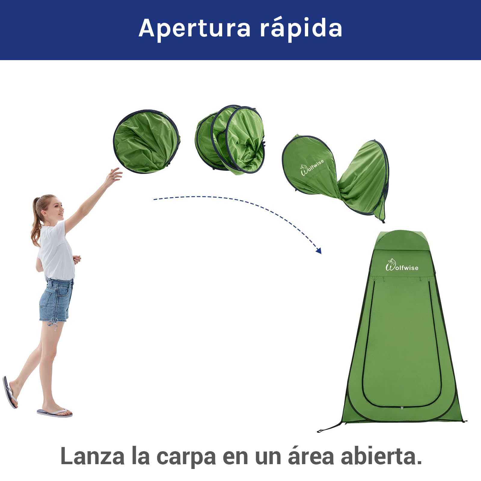 WolfWise Tienda Ducha Portatil Camping Pop Up Instantánea Carpa Vestidor con Privacidad