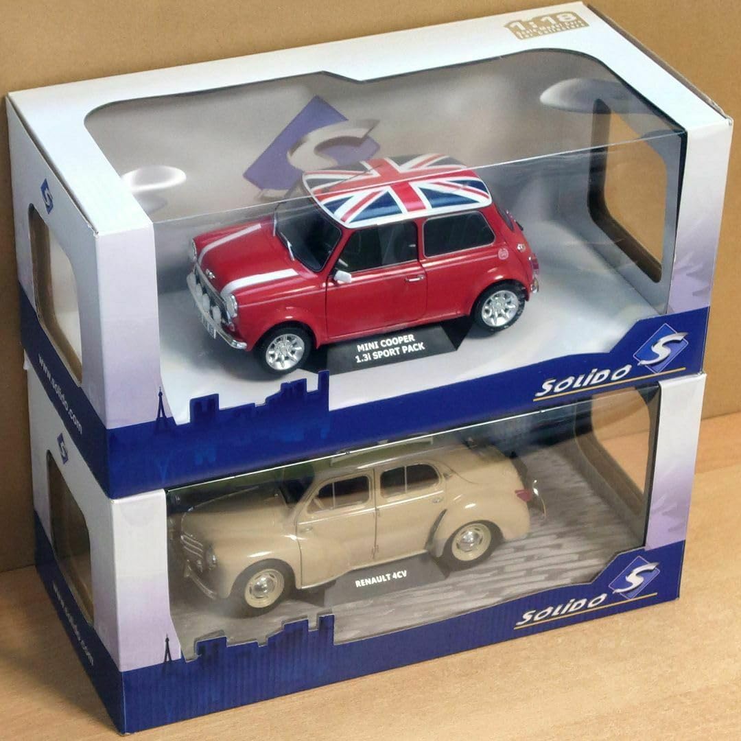 2台セット 1/18 ルノー4CV & ミニクーパースポーツ ユニオンジャック Z