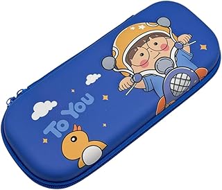 مقلمة كرتونية من كيوشوب®️ -تصميم صلب ومتين مزين بأشكال كرتونية لطيفة، مزودة بجيب شبكي داخلي لتنظيم مثالي للأقلام والأدوات المدرسية. (ToYou)