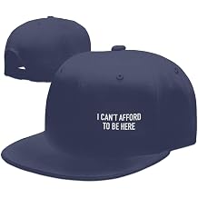 I Can't Afford to Be Here Hat Flat Bill Brim Baseball Cap Black Hip Hop Trucker Hat for Men Women