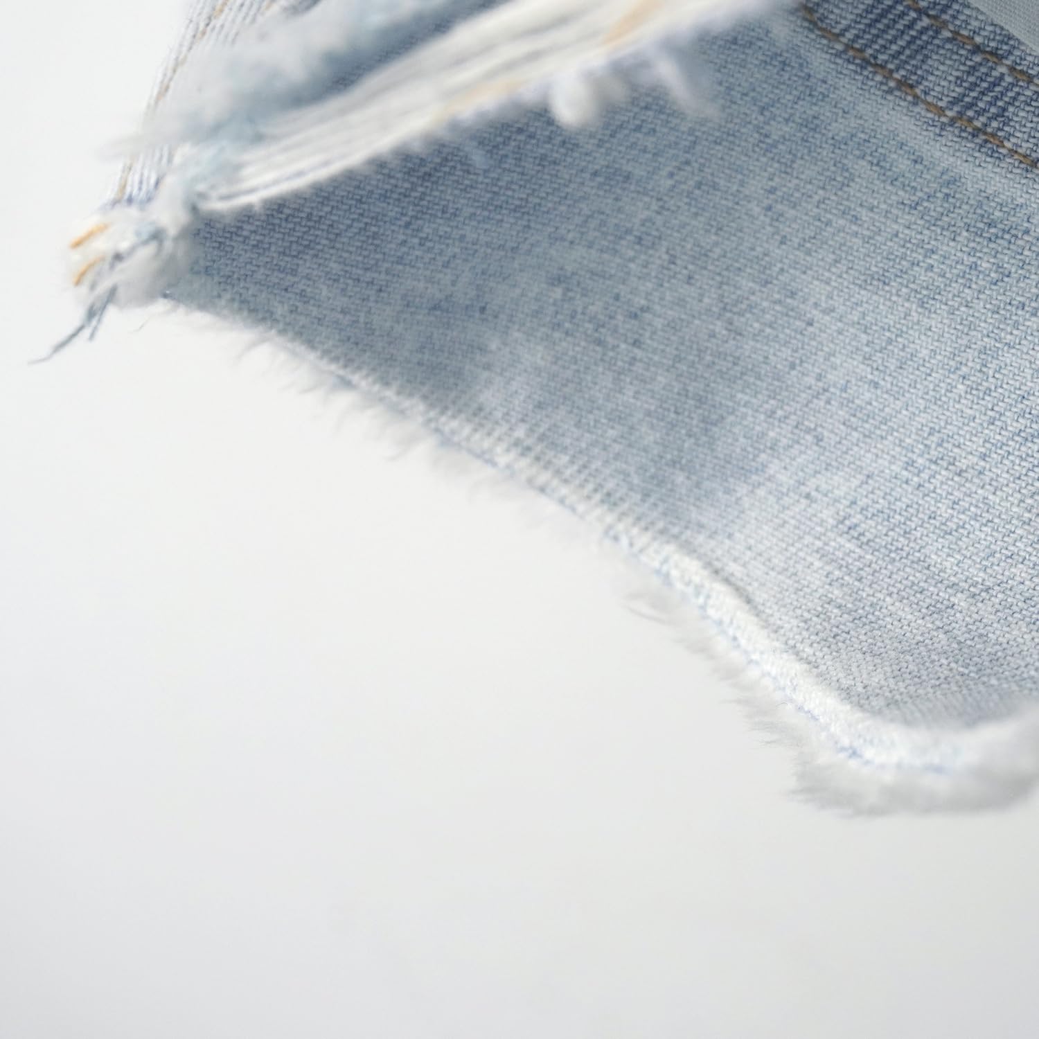 KIDSCOOL SPACE Piccoli Grandi Pantaloncini in Denim per Ragazze, Fascia Elastica Interna, Pantaloni Estivi in Denim con Taglio Alto e Orlo Grezzo