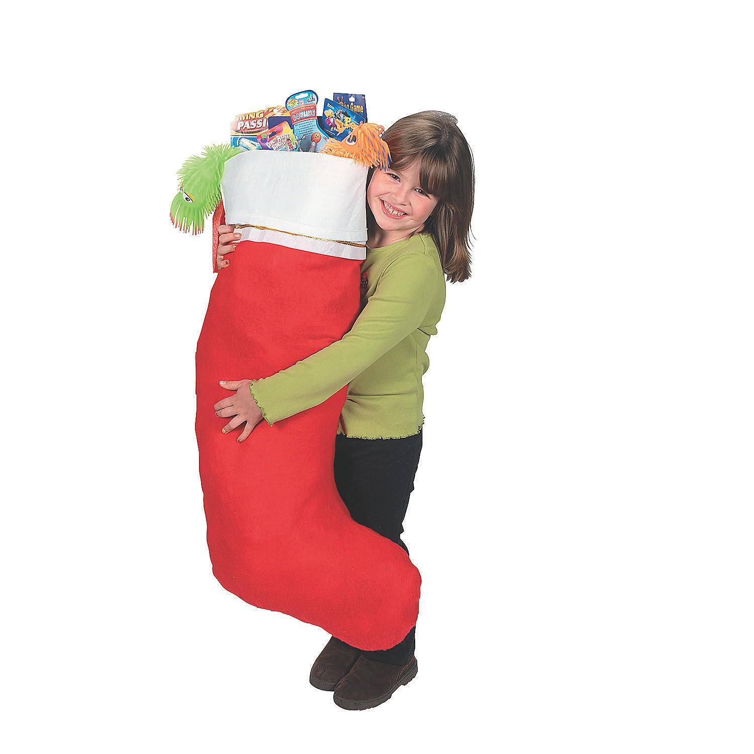 Fun Express Giant X-Large Christmas Stocking - Almost 4 Feet Tall - Holiday Home Decor