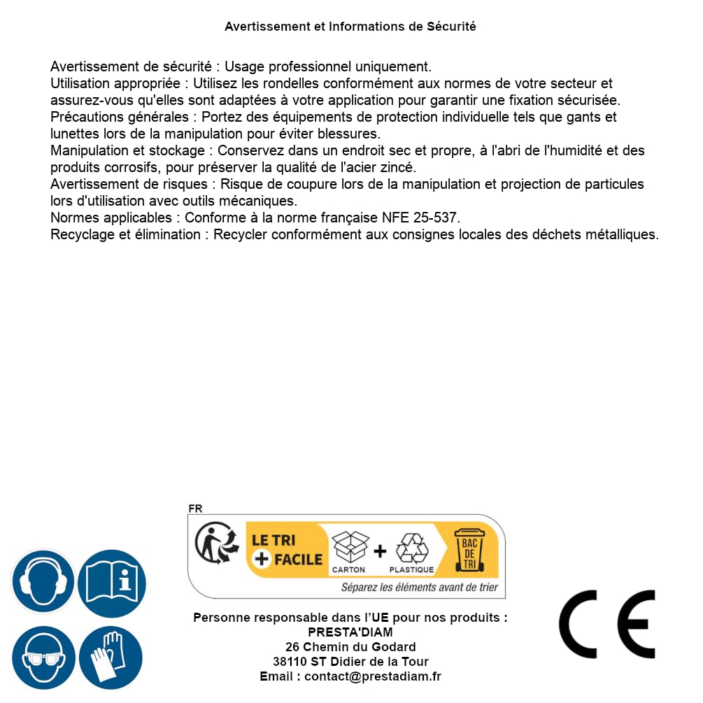 500 Arandelas para abanico de dentaduras interiores Jz 3 mm - DIN 6798 J - NFE27-625 - UNI 8842 - Acero Zn - D-Work