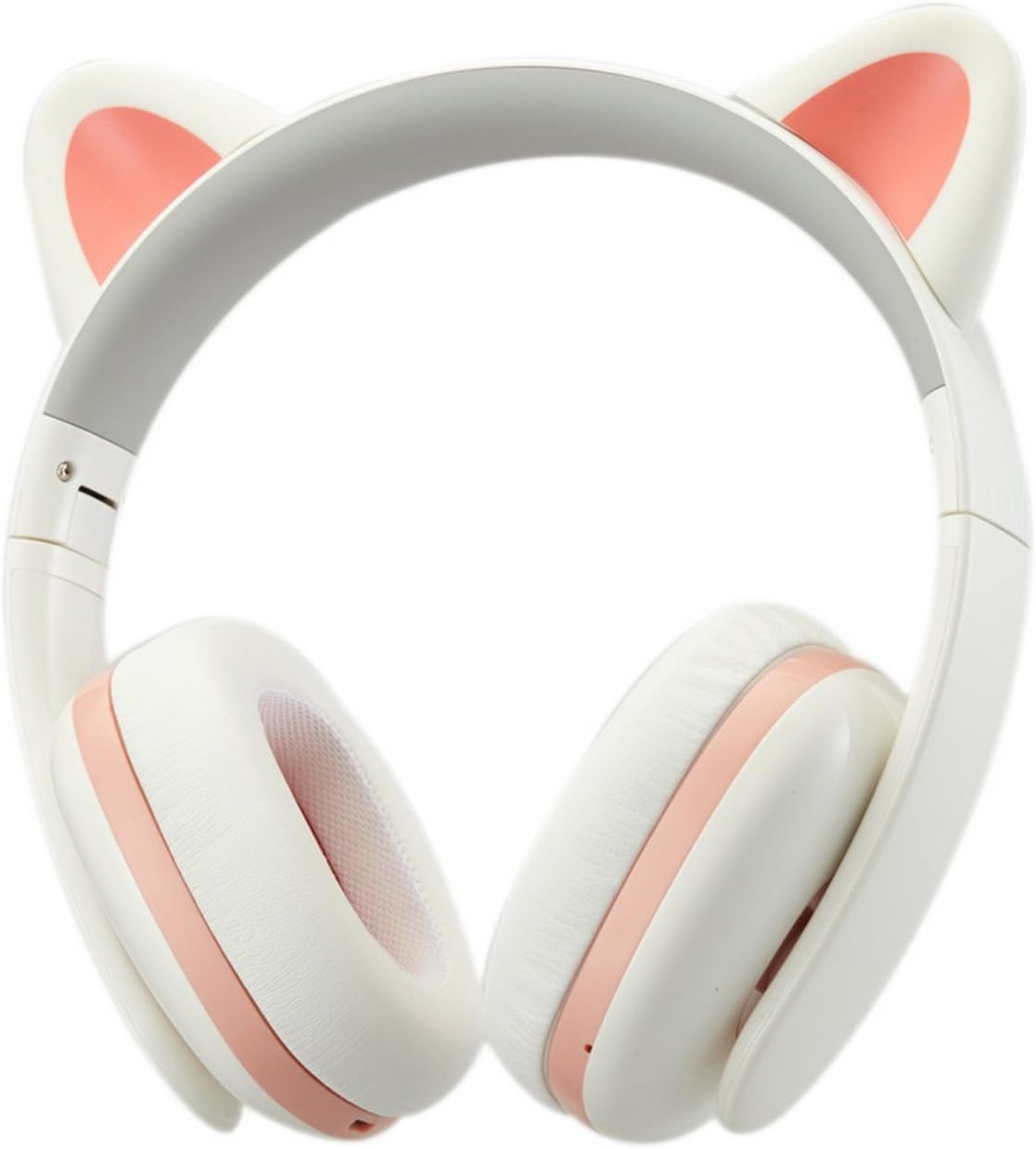 Censi Music Headset Headphone Creative Cat Ear Stereo Over-Ear Game Gaming Bass Headset Noise Canceling Headband Earphone for ipad, PC, iPhone and Android Smartphones (White, Wired)