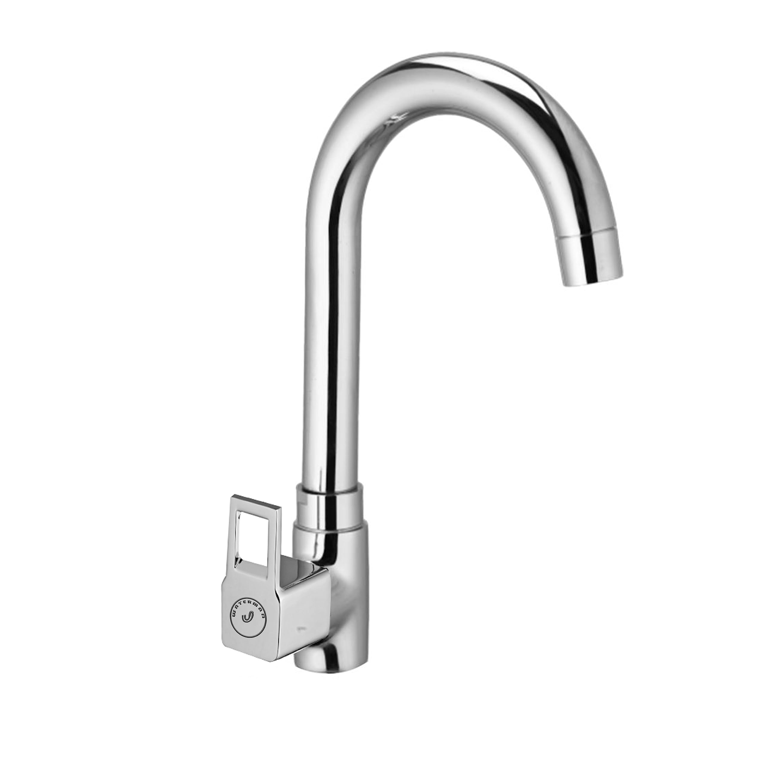 WATERMAN® Cube Swan Neck Pillar Tap (Pack of 1) 360° Flexible Rotating Swivel Spout Brass Chrome Finish Deck Mount Taps for Kitchen Sink and Bathroom Washbasin (B0C619L25P) Amazon Price History, Amazon Price Tracker