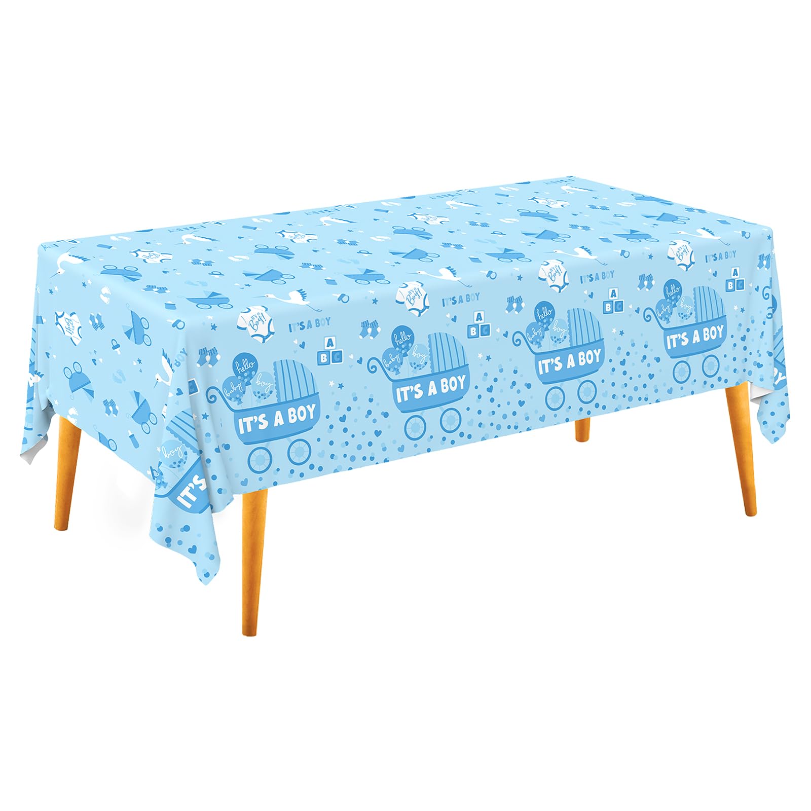 Gatherfun Baby Boy Shower Party Supplies: 2-Pack It’s A Boy Decorations,Disposable Plastic Tablecloth, Ideal Table Cover for Baby Shower Decorations Boy