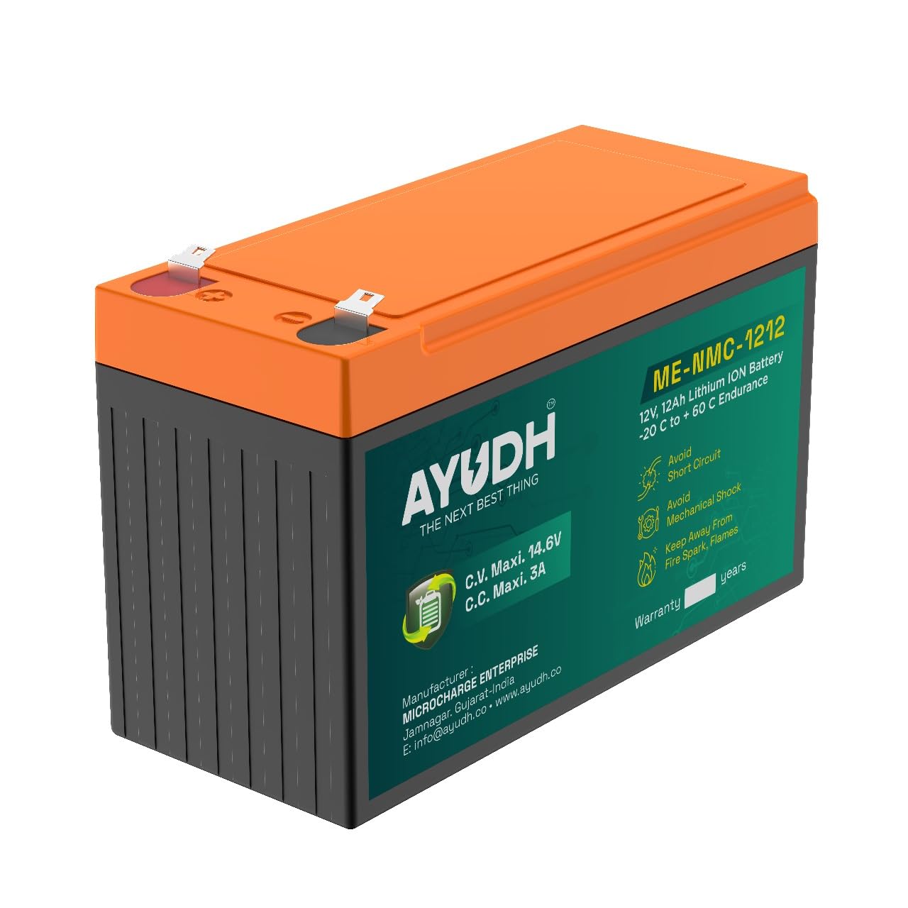 AYUDH 12V14AH Lithium-ION Battery for Agriculture Spray Pump,Solar Street Light ETC