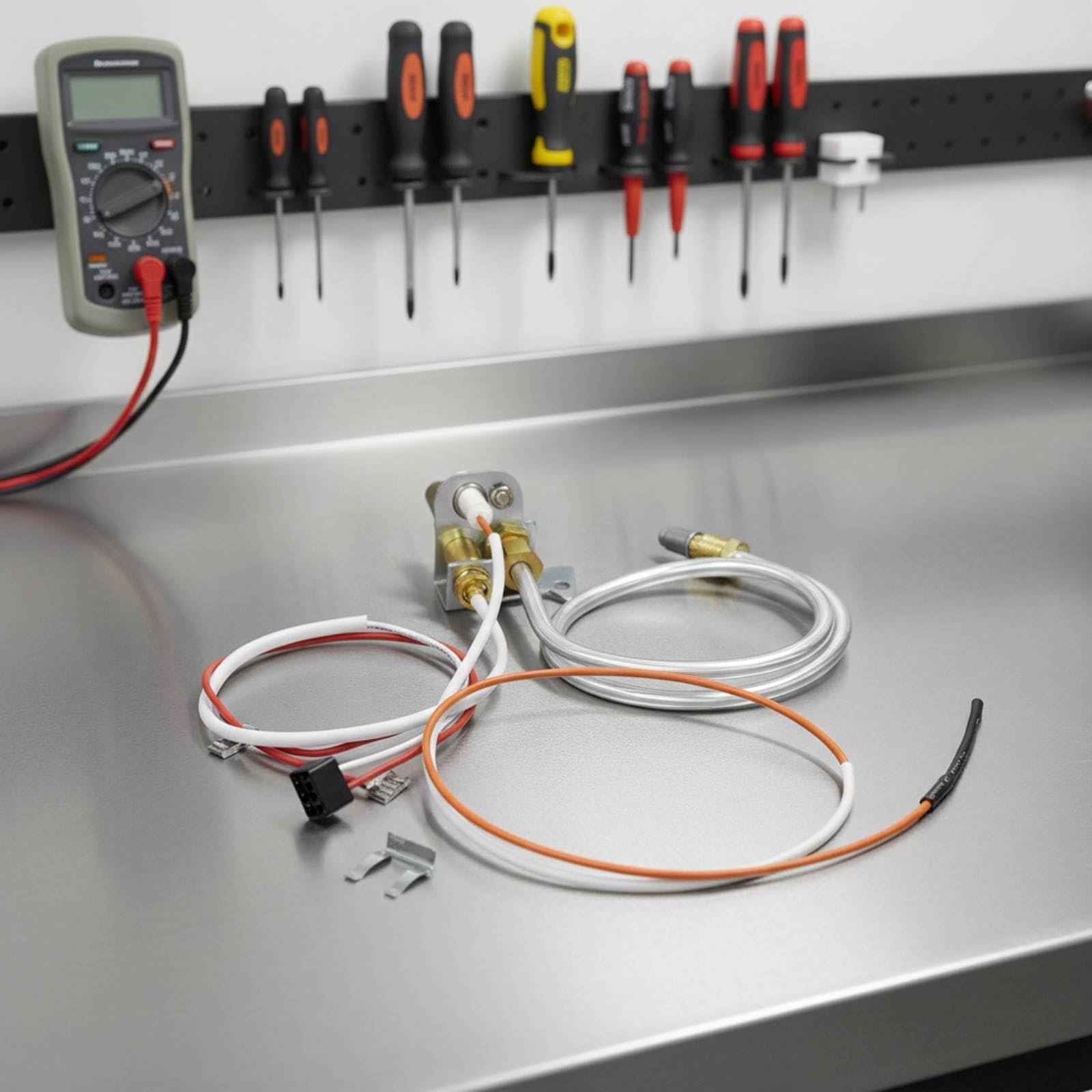 Heater Component Ersatzteil Zündbrenner Baugruppe Thermoelement Pilotflamme Metallhalterung Messinganschlüsse Sichere Zündung Und Flammenüberwachung