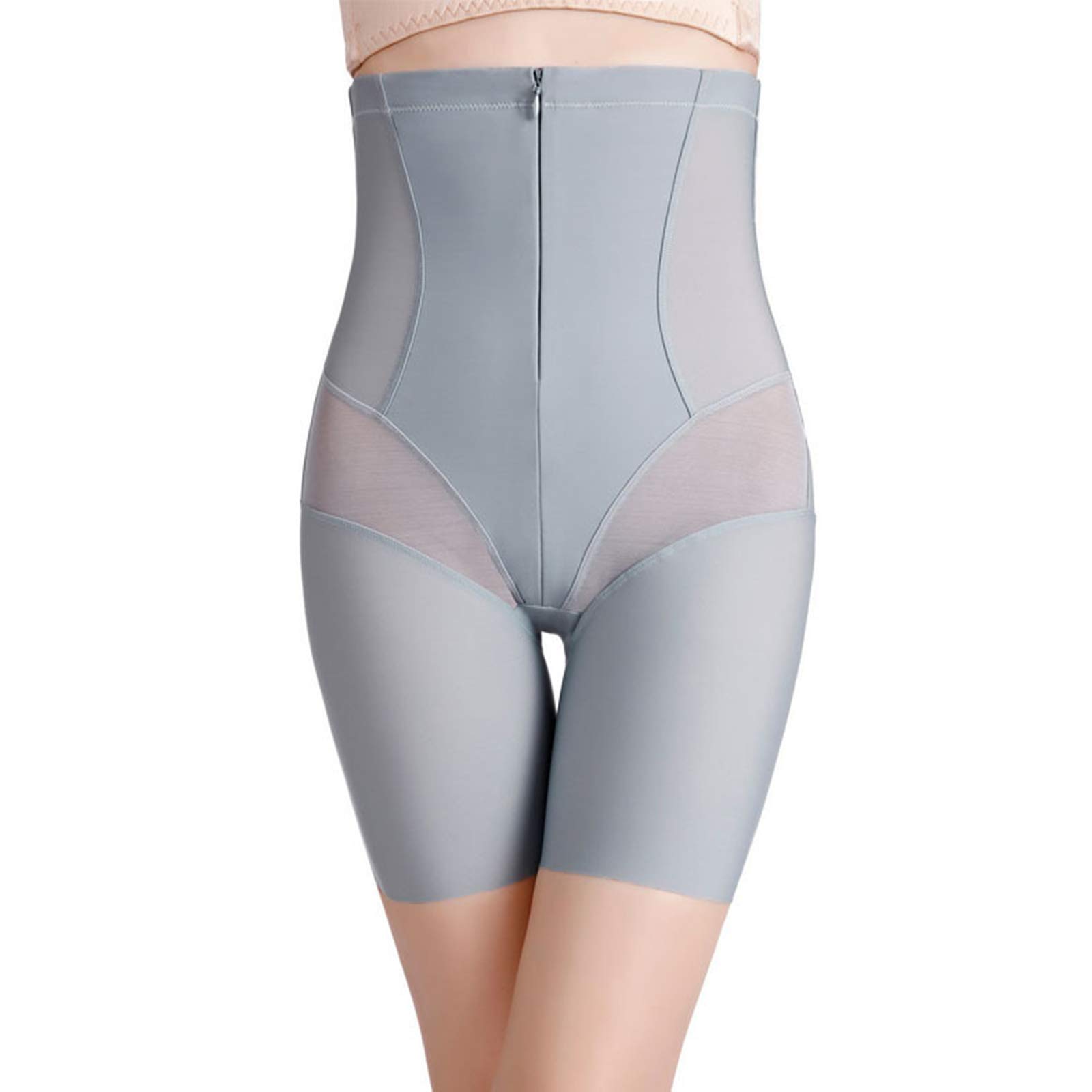 Intimo Modellante da Donna- Slip Boxer Dopo Il Parto, Vita in plastica, Cerniera, Sollevamento dell'anca, Corsetto, modellamento del Corpo, Pantaloni Pancia a Vita Alta Senza Cuciture,Blue,L