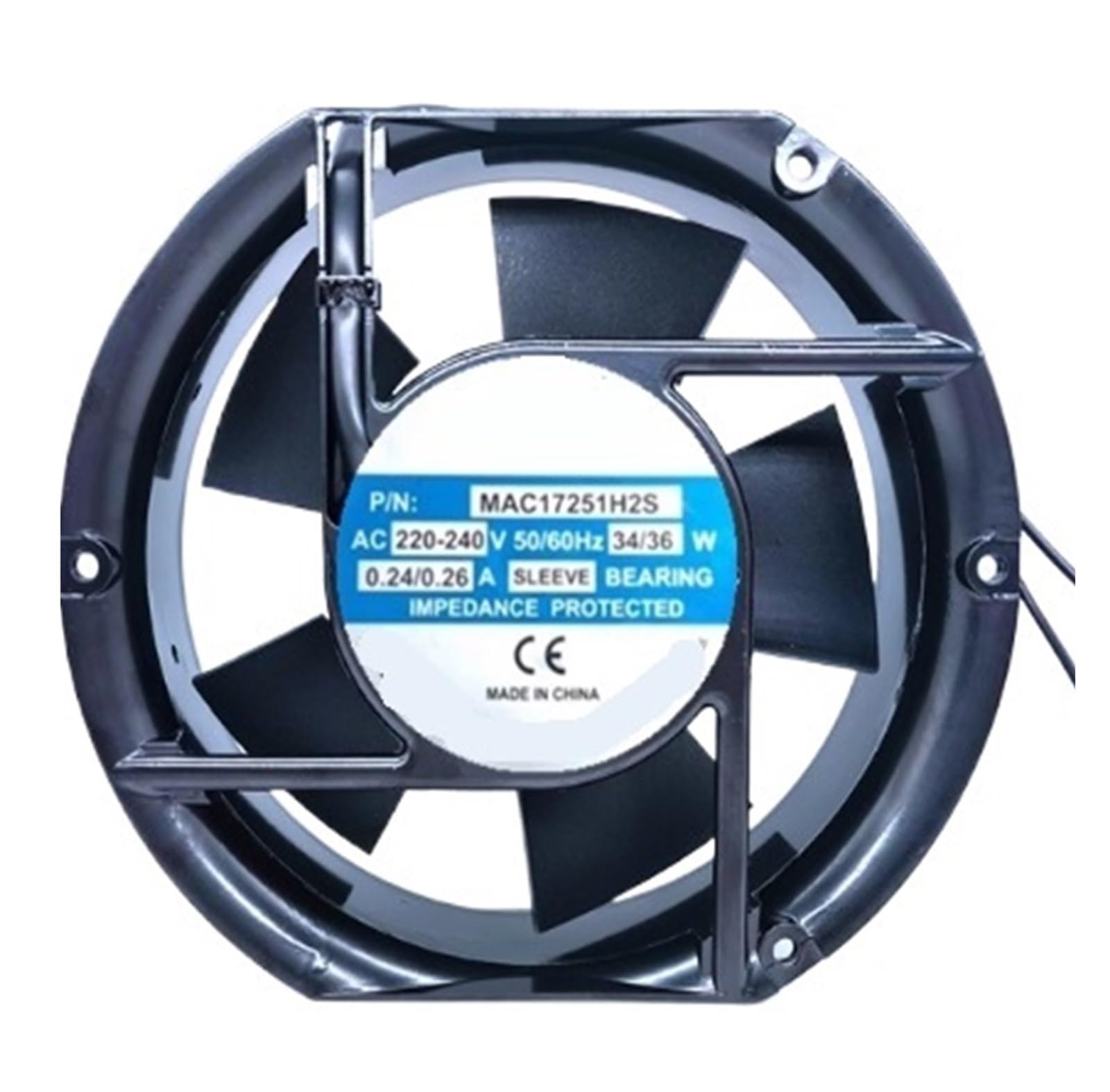 ZBWZXBDJ Fan MAC17251H2S 220V 17251 17cm 2 wire industrial cooling fan