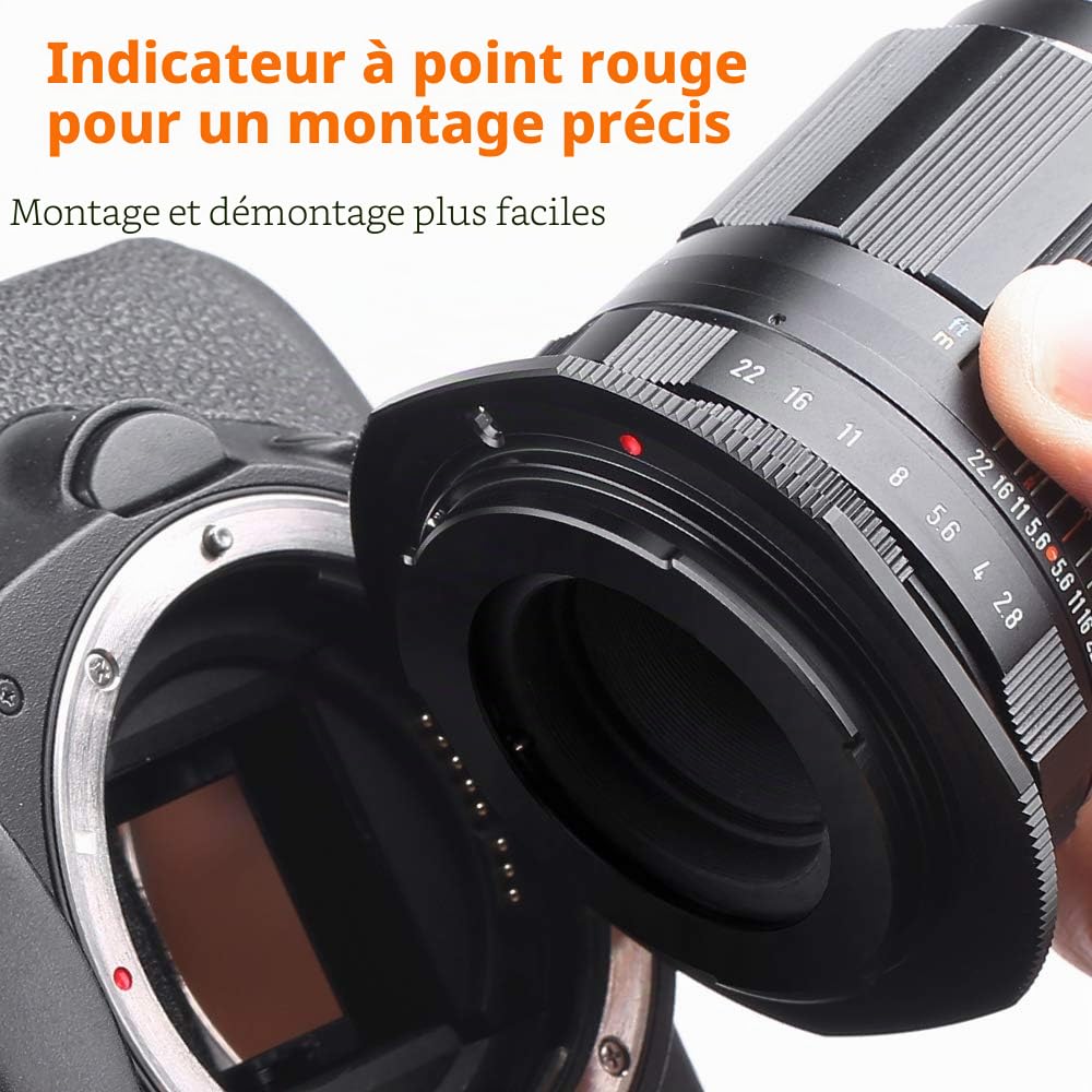 K&F CONCEPT Bague d'adaptation M42-EOS Adaptateur Compatible avec Utiliser Objectifs M42 sur Appareils Photo Boîtier compatibile Con Canon EOS (EF Monture) M10135
