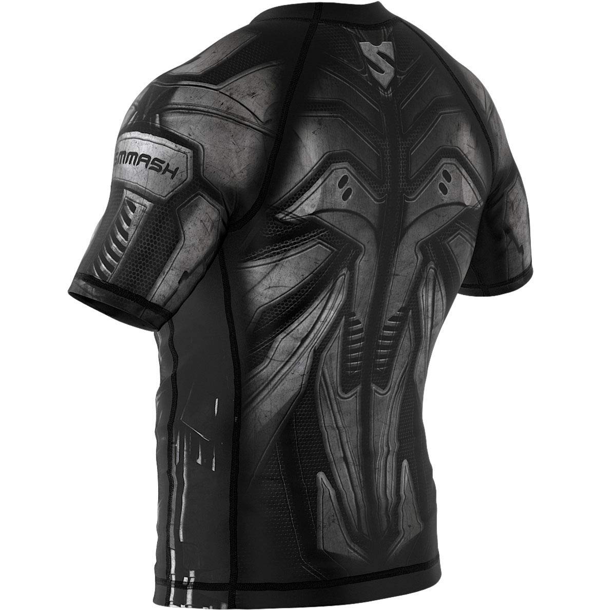 SMMASH Dark Knight Rashguard Short pour garçon - Manches longues - Respirant et léger - Haut de sport pour enfant - Pour MMA, Krav MAGA - T-shirt fonctionnel slim fit - Fabriqué dans l'UE