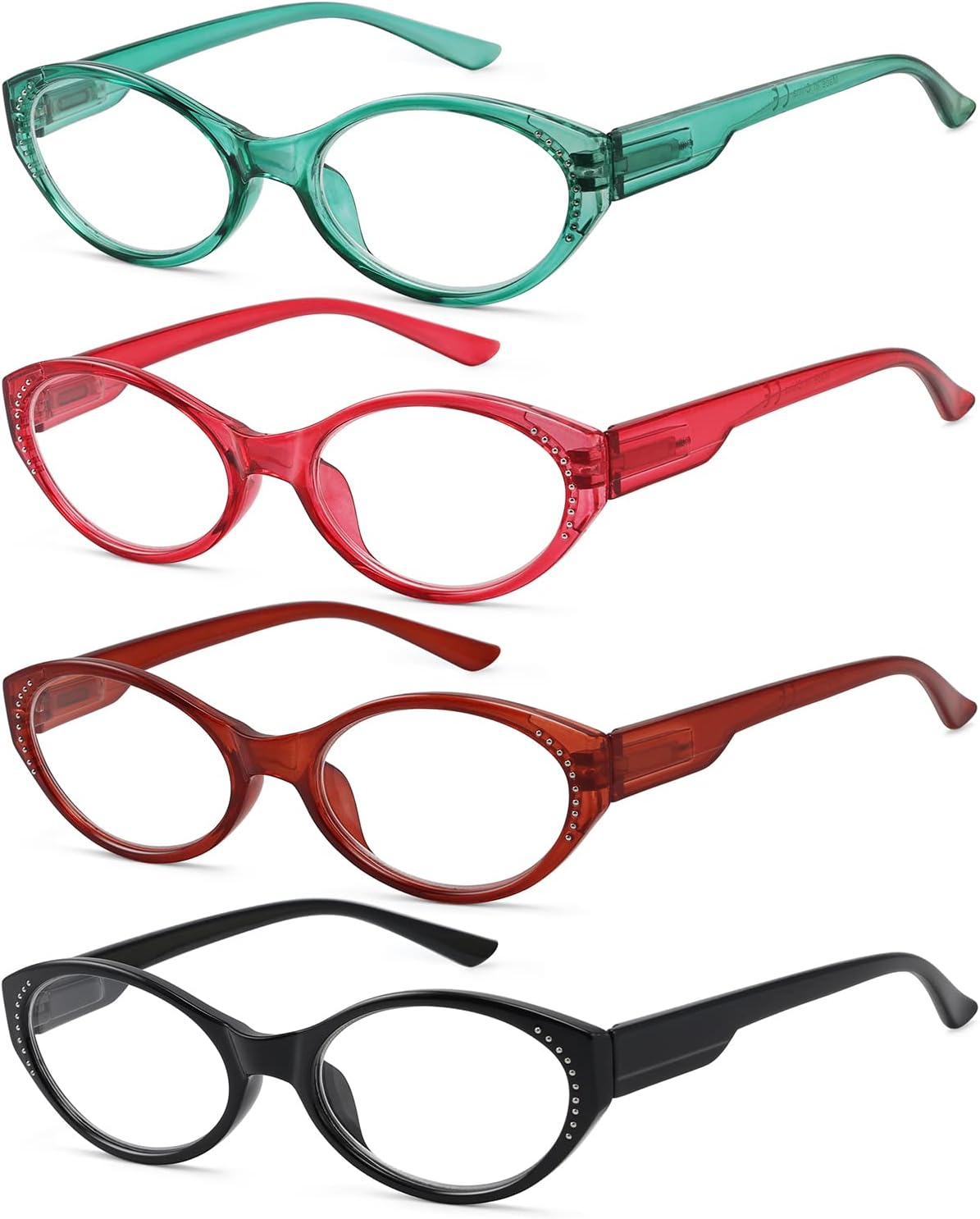 Eyekepper 4-pack Oval Reading Glasses for Women Stylish Readers