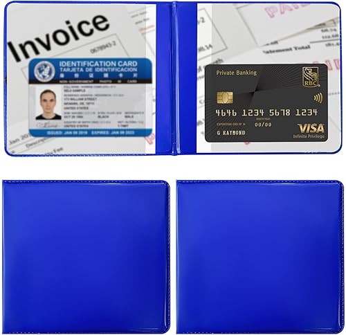 Ziciner 2 soportes para registro y seguro de automóvil, organizador de cuero de 5.2 x 4.7 pulgadas con cierre, soporte esencial para documentos de