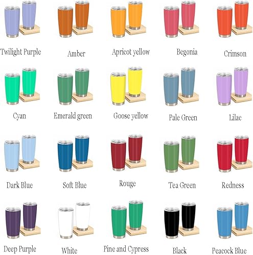 Miniatura 3 de YESCUSTOM Vasos personalizados de acero inoxidable con fotos de varios colores, 20 onzas con tapas, texto personalizado, doble pared aislada al