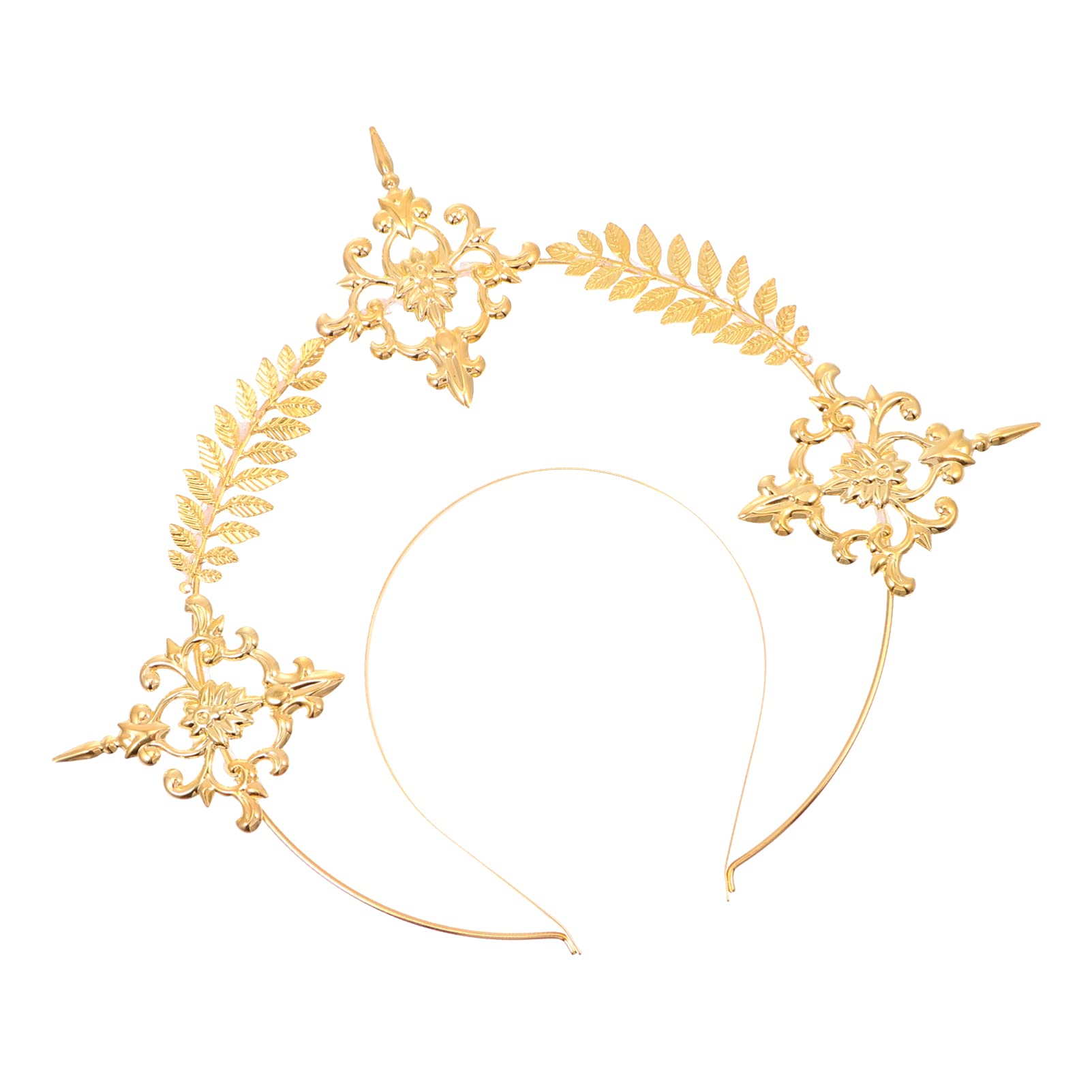 Uonlytech1pc Our Lady's Headband Retro Style Hair Hoop Goldhalo Goddess Gold Wedding Tiaras Hair Ties for Women Scarlet Witch Headpiece Goddess Headband Apparel Bride Iron Halloween