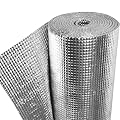 Reflective Insulation Foam Roll - 3mm 16 Inch x 10 Ft Foam Core Radiant Barrier, Double Side Aluminum Foil Bubble Shield for Windows, RV, Roof, Garage Door