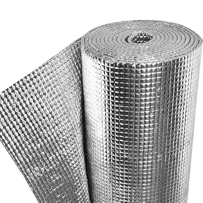 Reflective Insulation Foam Roll - 3mm 16 Inch x 10 Ft Foam Core Radiant Barrier, Double Side Aluminum Foil Bubble Shield for Windows, RV, Roof, Garage Door