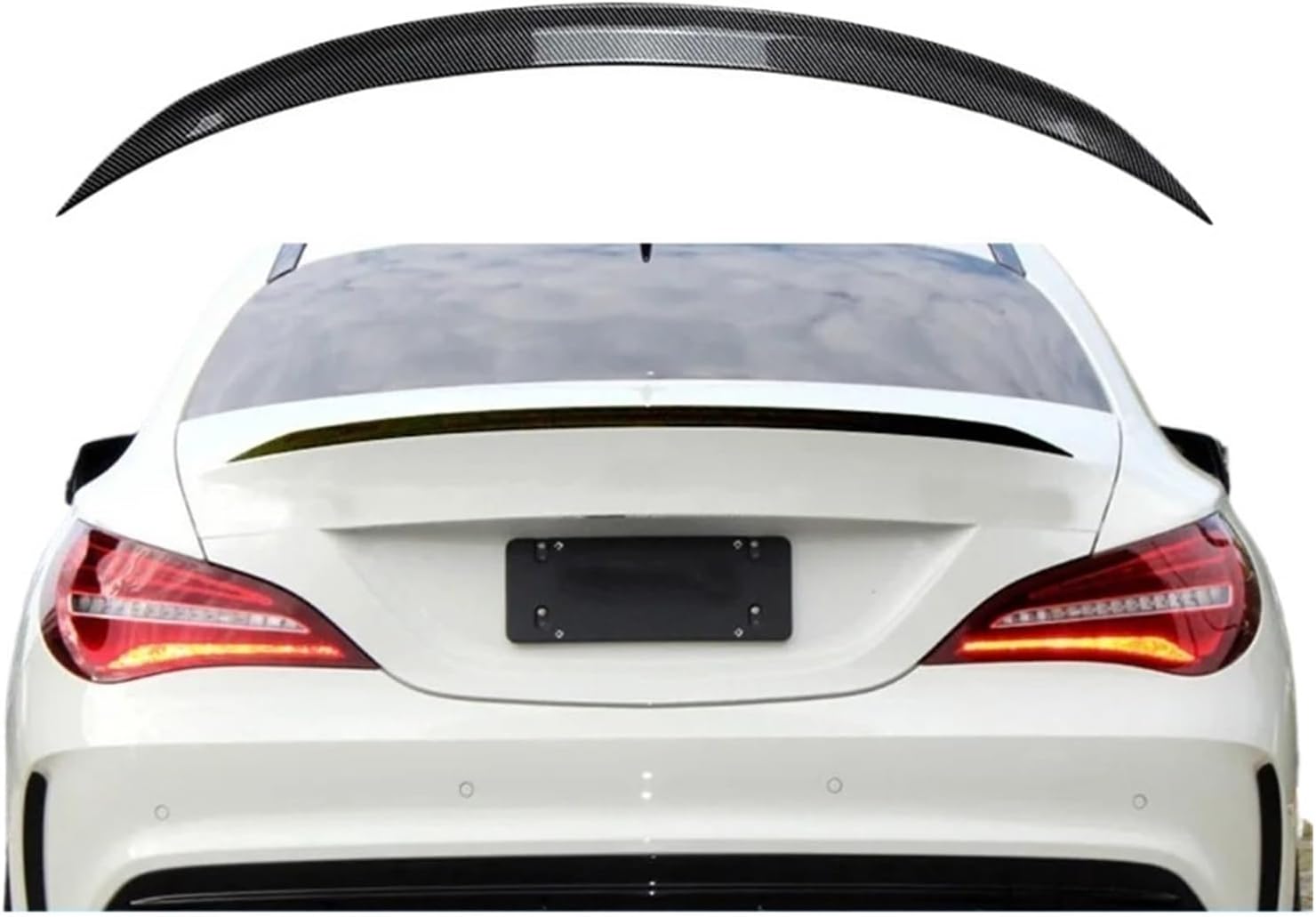 Glossy Car Rear Trunk Spoiler Wing Lip Compatible for Mercedes Benz CLA Class C117 CLA200 CLA260 CLA45 AMG 2013-2019 Tail Tailgate Lip(Carbon black)