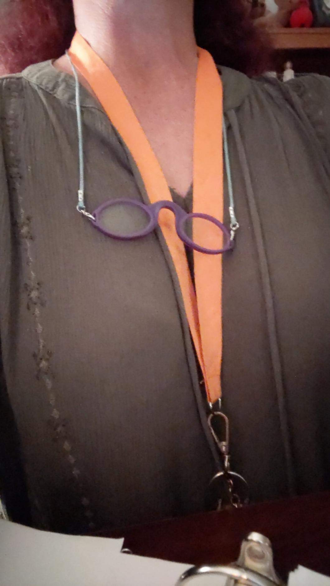 Gafas de Lectura sin Brazos con Estuche y cordón para el Cuello - Lectores ovalados portátiles para Hombres y Mujeres - Lectores de Moda para Ancianos,Gray,+2.00