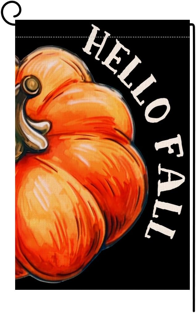 Amazon.com : BLKWHT Fall Pumpkin Garden Flag 12x18 Vertical Double ...