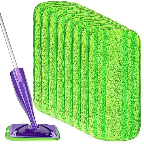 HOMEXCEL Microfiber Mop Pads Compatible with Swiffer Wet Jet Reusable Machine Washable Swiffer WetJet Pad Refills Mop Head Replacements for Multi Surface Wet & Dry Cleaning Pack of 8
