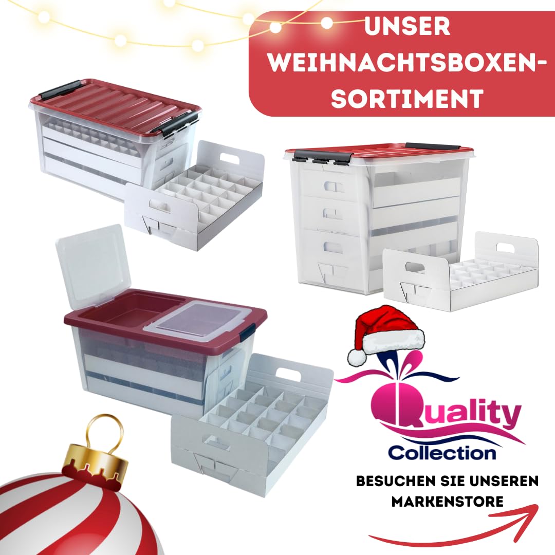 Weihnachtskugeln Aufbewahrungsbox mit Deckel | Sichere & stilvolle Aufbewahrung für Weihnachten | Christbaumkugeln | Christbaumschmuck und Deko | 47 Liter | BPA-frei | Compact Box