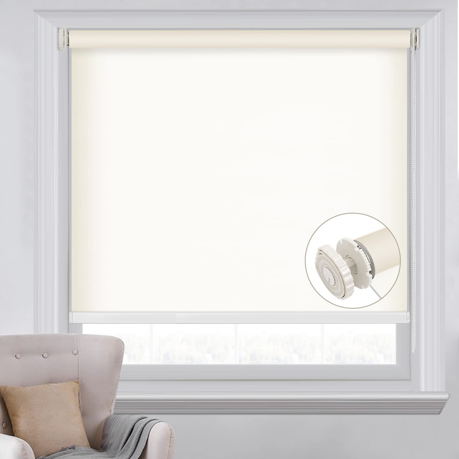 SAIFANSI ロールスクリーン 非遮光￼ 170CM×丈90CM Amazon｜SAIFANSI ロールスクリーン 非遮光 つっぱり式 ロールカーテン